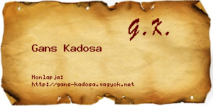 Gans Kadosa névjegykártya